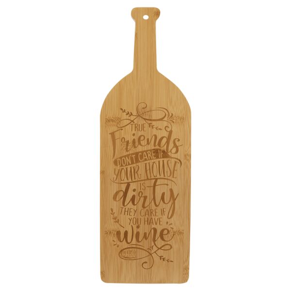 Bamboo Wine Bottle Cutting Board Thumbnail